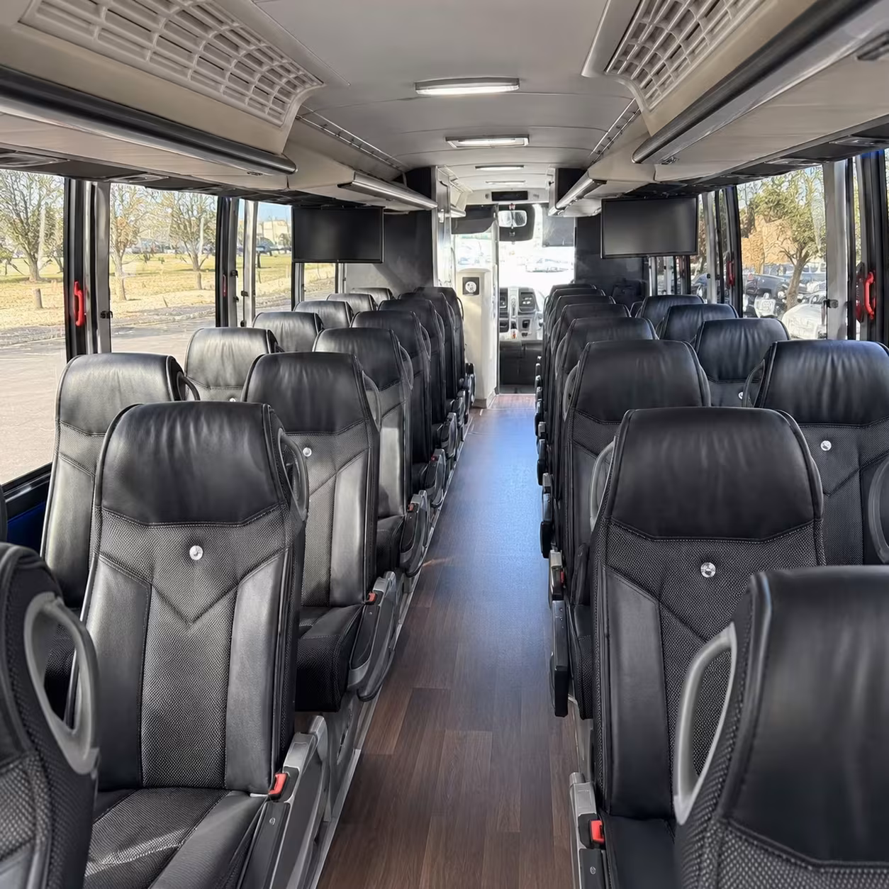 56 passenger charter bus inside
