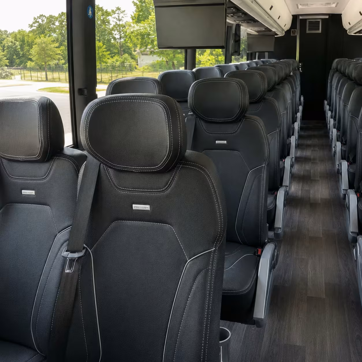 arlington charter bus rental interior